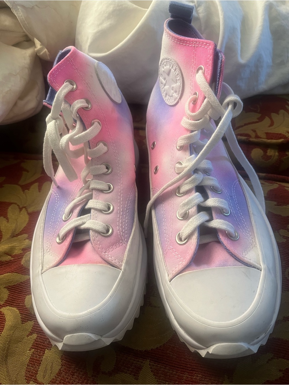 Converse High Top Gradient Pink to Lavender Canvas Sneakers
